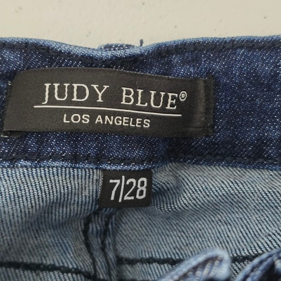 Judy Blue Relaxed Fit Distressed Ankle Skinny Jeans Womens Size 7/28 Denim - Picture 7 of 10